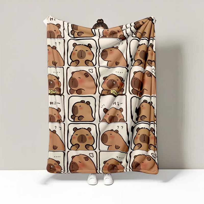 capybara comic grid kids blanket