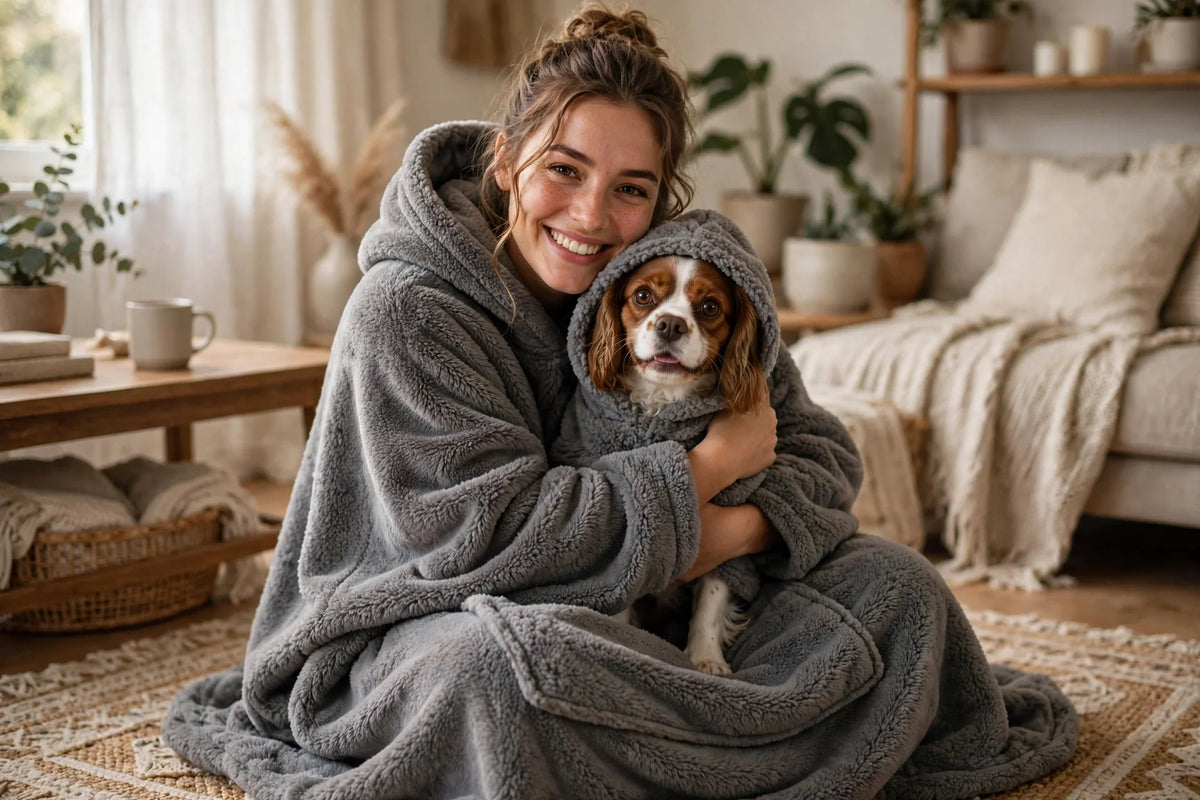 Matching HugHaus Blankets for you and your dog