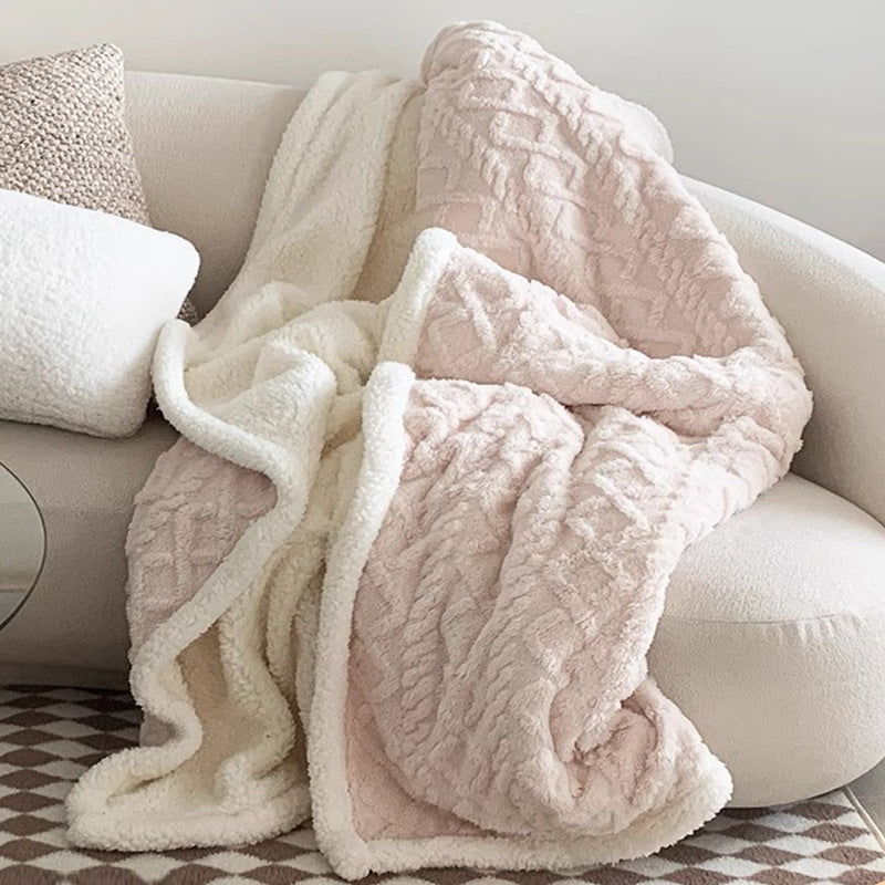 lamb fleece throw cream sofa