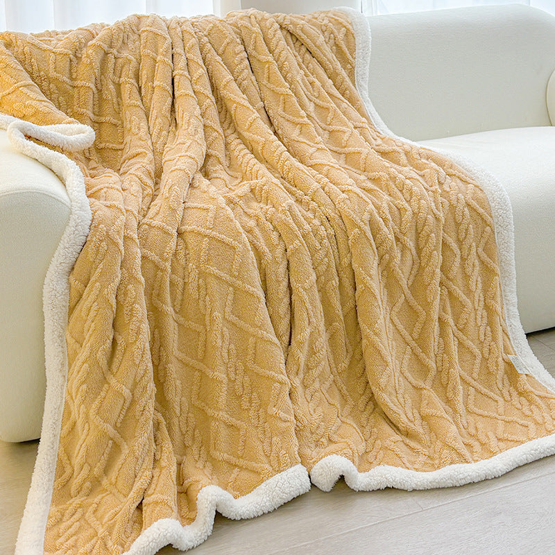 lamb fleece throw sofa scene