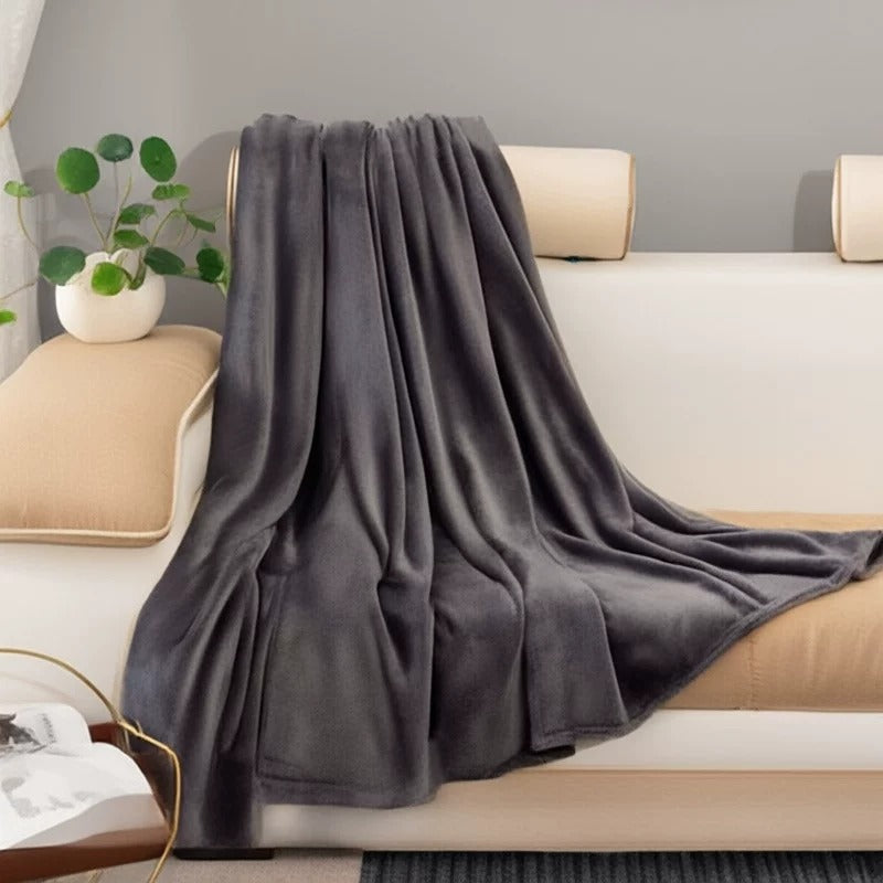 flannel blanket dark grey scene